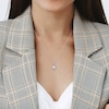 Thumbnail Image 5 of Diamond Flower Necklace 1/20 Carat Round Sterling Silver