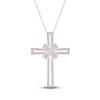 Thumbnail Image 0 of Diamond Cross Necklace 3/4 ct tw Round 14K Two-Tone Gold