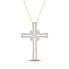 Thumbnail Image 1 of Diamond Cross Necklace 3/4 ct tw Round 14K Two-Tone Gold