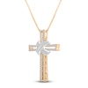 Thumbnail Image 1 of Diamond Cross Necklace 3/4 ct tw Round 14K Two-Tone Gold
