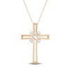 Thumbnail Image 2 of Diamond Cross Necklace 3/4 ct tw Round 14K Two-Tone Gold