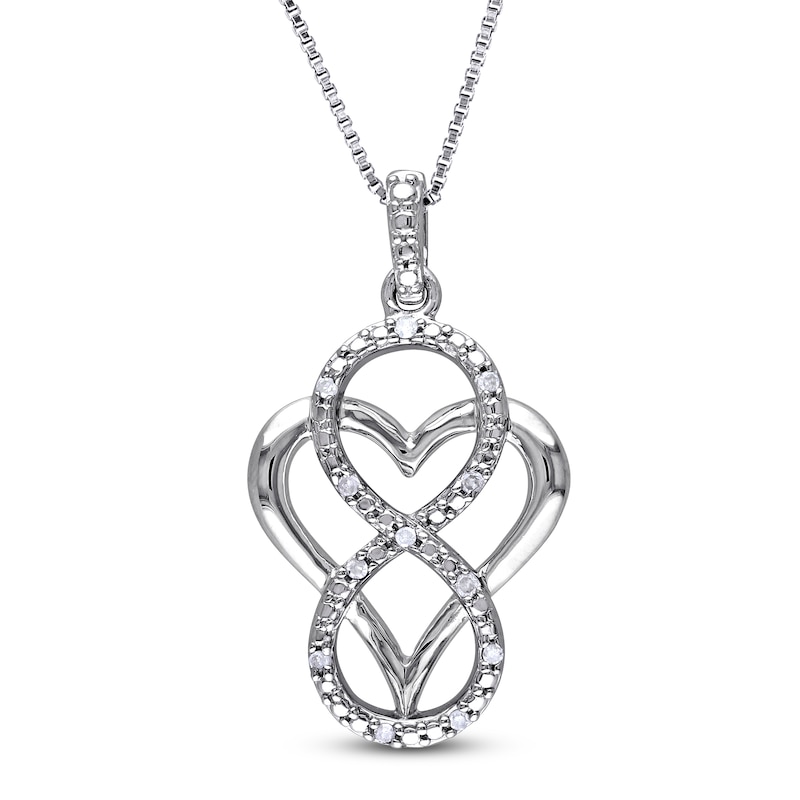 Main Image 1 of Diamond Necklace 1/20 ct tw Round Sterling Silver