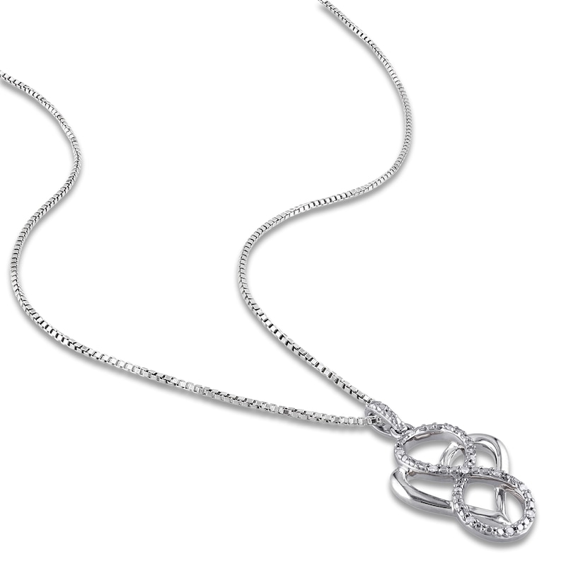 Main Image 2 of Diamond Necklace 1/20 ct tw Round Sterling Silver