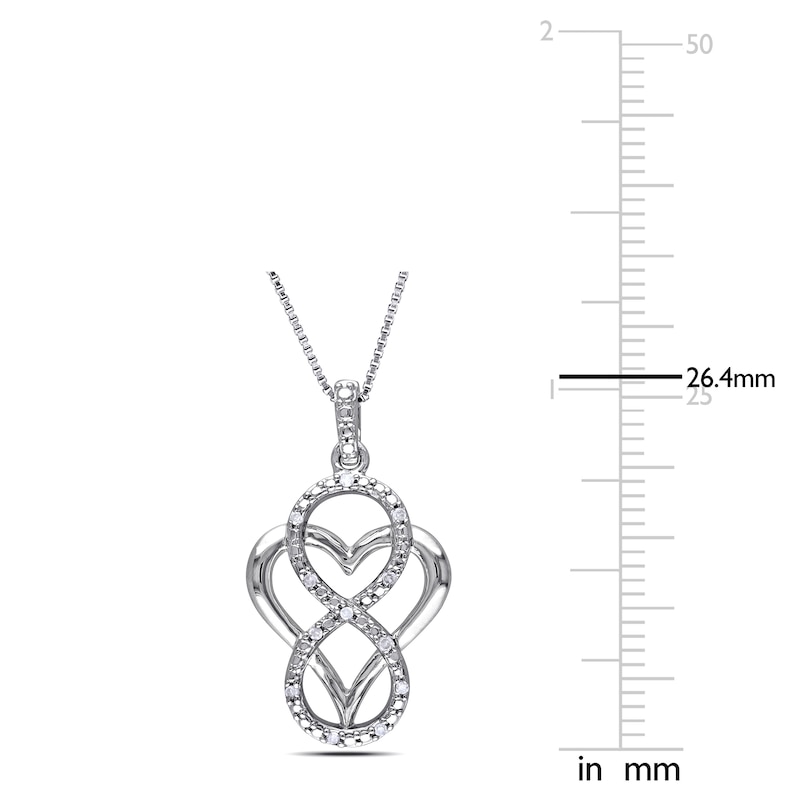 Main Image 3 of Diamond Necklace 1/20 ct tw Round Sterling Silver
