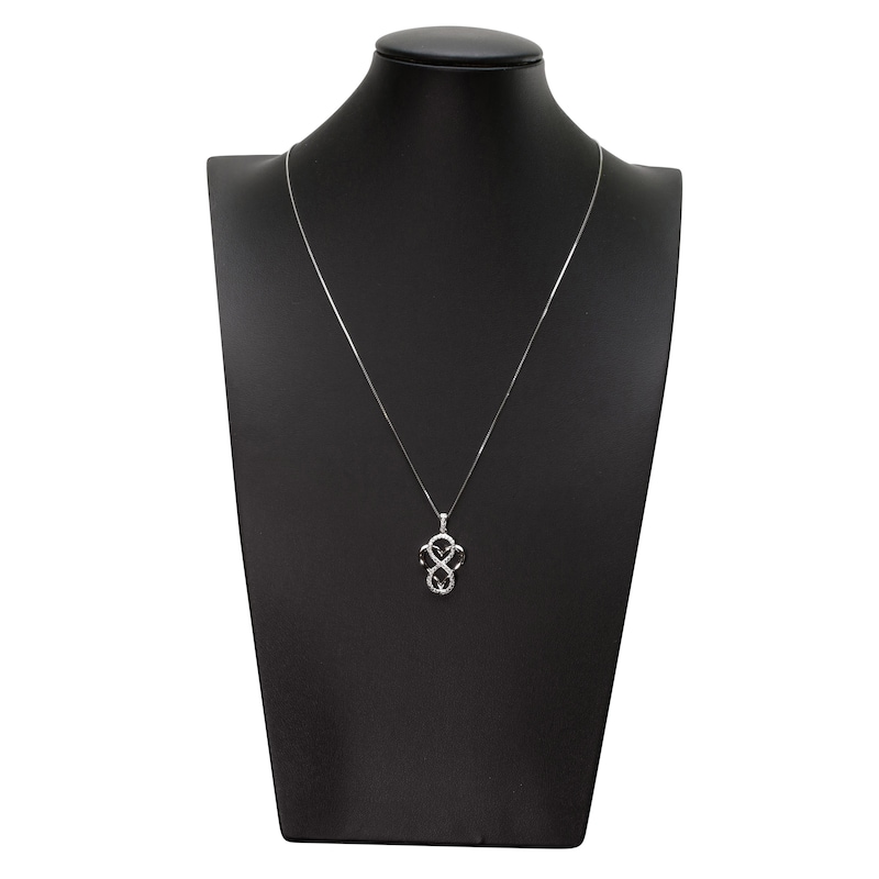 Main Image 4 of Diamond Necklace 1/20 ct tw Round Sterling Silver