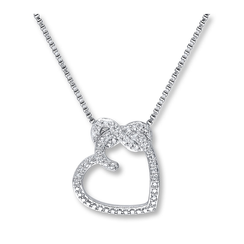 Heart Necklace 1/20 ct tw Diamonds Sterling Silver