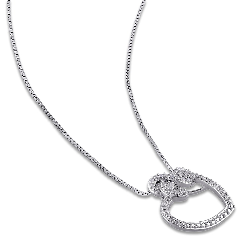 Main Image 2 of Heart Necklace 1/20 ct tw Diamonds Sterling Silver