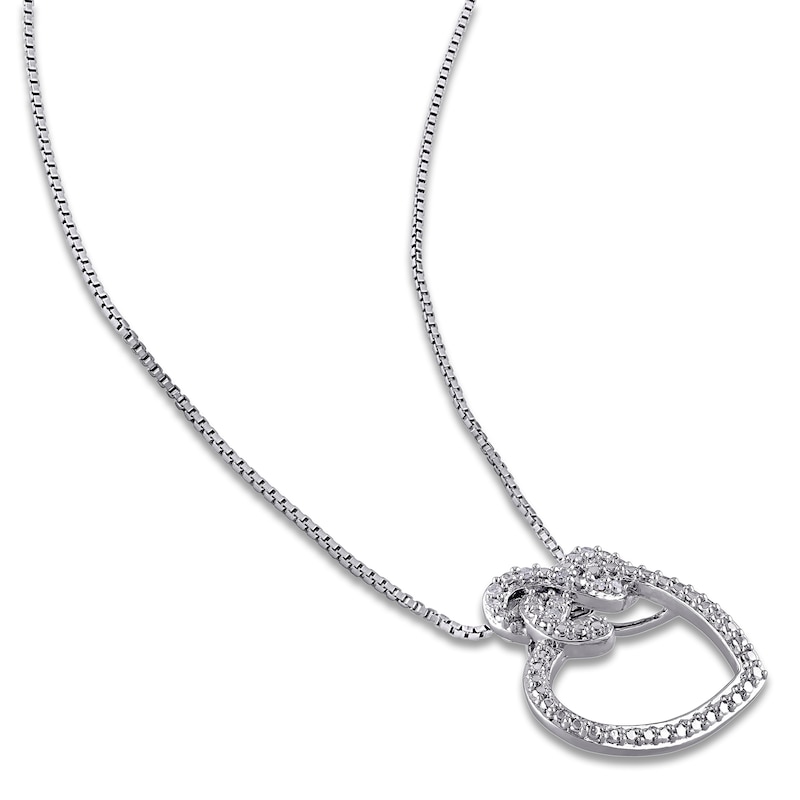 Heart Necklace 1/20 ct tw Diamonds Sterling Silver