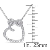 Thumbnail Image 3 of Heart Necklace 1/20 ct tw Diamonds Sterling Silver