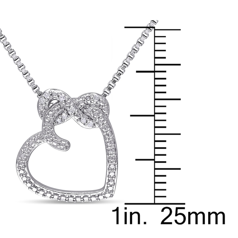 Main Image 3 of Heart Necklace 1/20 ct tw Diamonds Sterling Silver