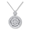 Thumbnail Image 1 of Locket Necklace 1/10 ct tw Diamonds Sterling Silver