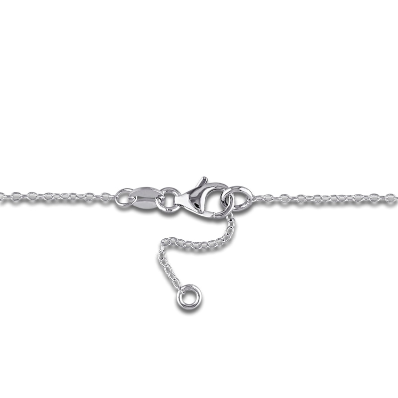 Main Image 2 of Diamond Bar Necklace 1/8 ct tw Round Sterling Silver