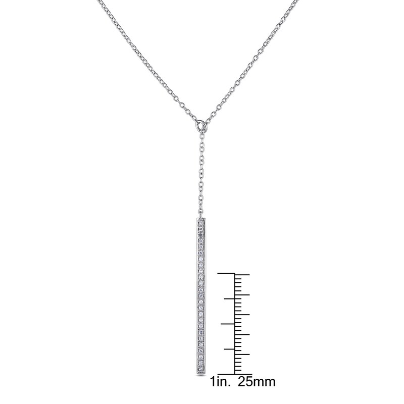 Main Image 4 of Diamond Bar Necklace 1/8 ct tw Round Sterling Silver
