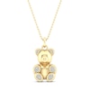 Thumbnail Image 1 of Bear Necklace 1/15 ct tw Diamonds Sterling Silver 14K Yellow Gold Plated