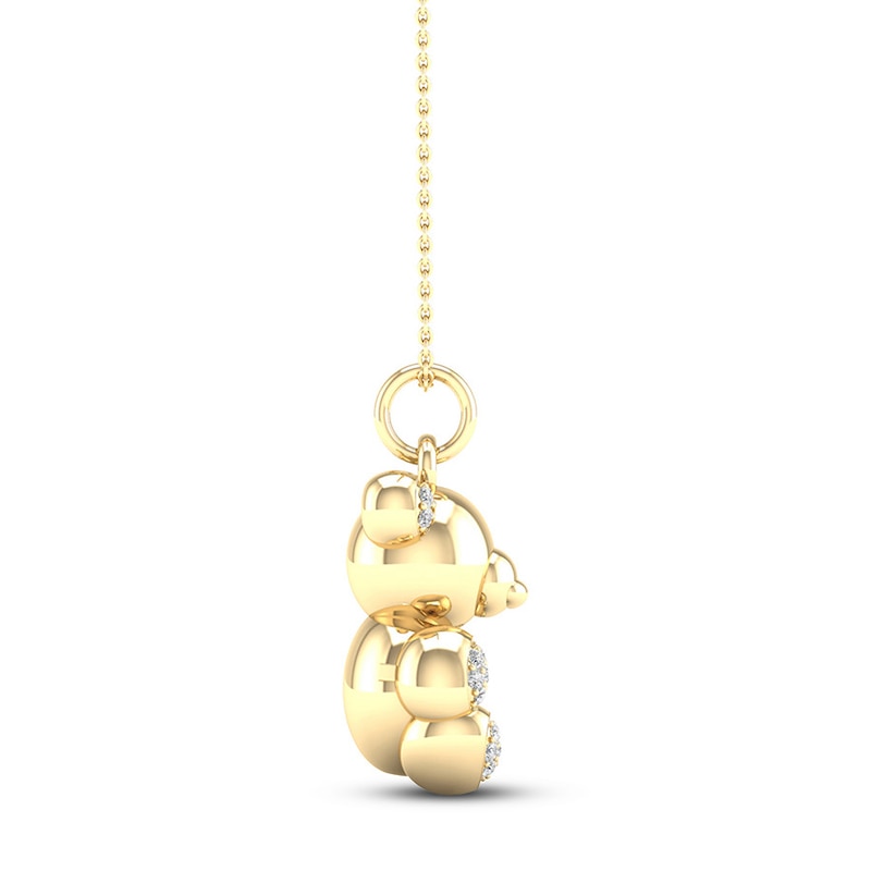 Bear Necklace 1/15 ct tw Diamonds Sterling Silver 14K Yellow Gold Plated |  Jared