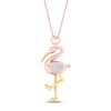 Thumbnail Image 0 of Flamingo Necklace 1/10 ct tw Diamonds Sterling Silver 14K Plated