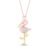 Thumbnail Image 1 of Flamingo Necklace 1/10 ct tw Diamonds Sterling Silver 14K Plated