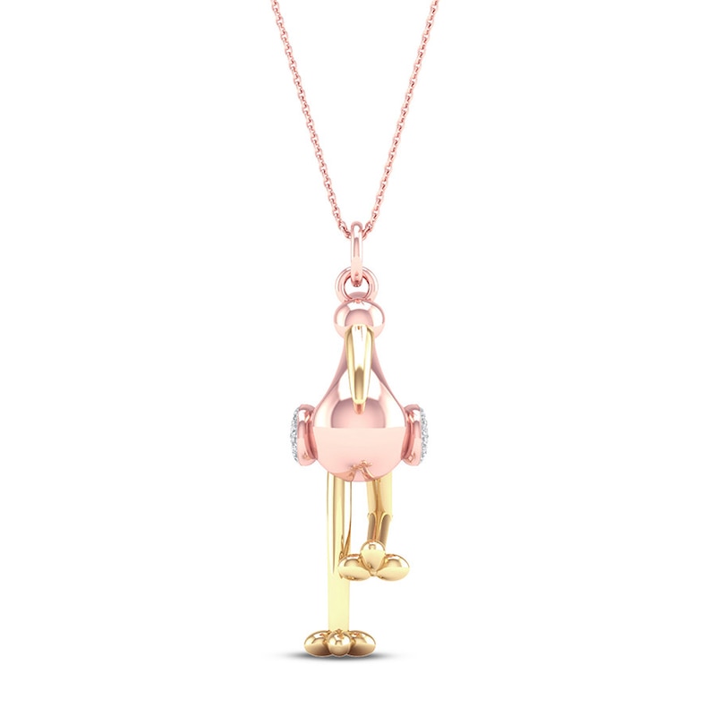 Main Image 3 of Flamingo Necklace 1/10 ct tw Diamonds Sterling Silver 14K Plated