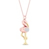Thumbnail Image 3 of Flamingo Necklace 1/10 ct tw Diamonds Sterling Silver 14K Plated