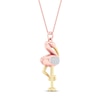 Thumbnail Image 4 of Flamingo Necklace 1/10 ct tw Diamonds Sterling Silver 14K Plated