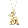 Thumbnail Image 2 of Dog Necklace 1/10 ct tw Diamonds Sterling Silver 14K Yellow Gold Plated