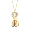 Thumbnail Image 3 of Dog Necklace 1/10 ct tw Diamonds Sterling Silver 14K Yellow Gold Plated