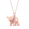 Thumbnail Image 1 of Diamond Elephant Necklace 1/10 ct tw Sterling Silver 14K Rose Gold Plated