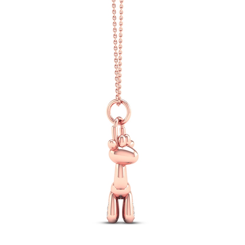 Main Image 3 of Diamond Giraffe Necklace 1/20 ct tw Sterling Silver 14K Rose Gold Plated