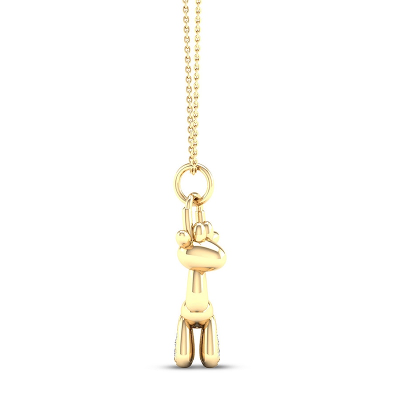Main Image 3 of Diamond Giraffe Necklace 1/20 ct tw 14K Yellow Gold Plated Sterling Silver