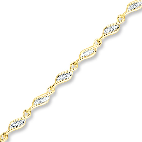 Diamond Bracelet 14 ct tw Round 10K Yellow Gold