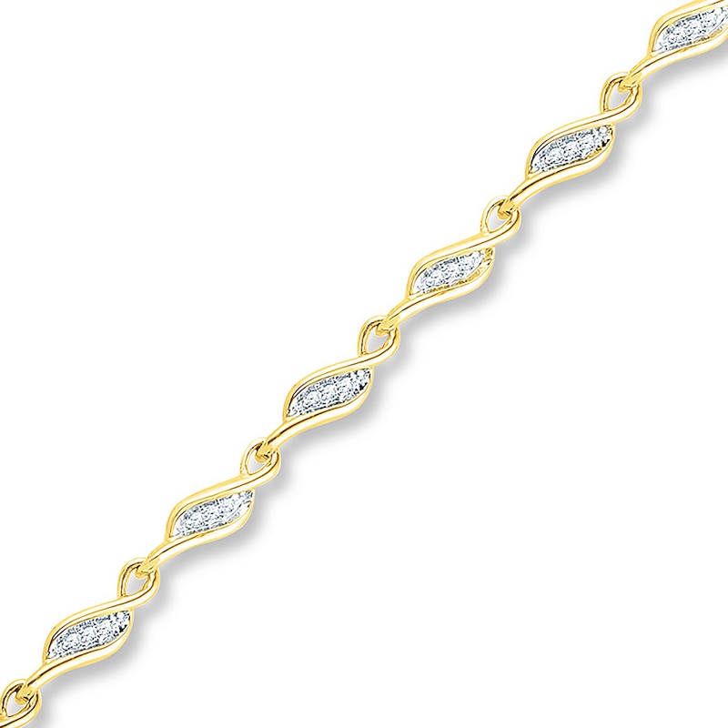 Diamond Bracelet 1/4 ct tw Round 10K Yellow Gold