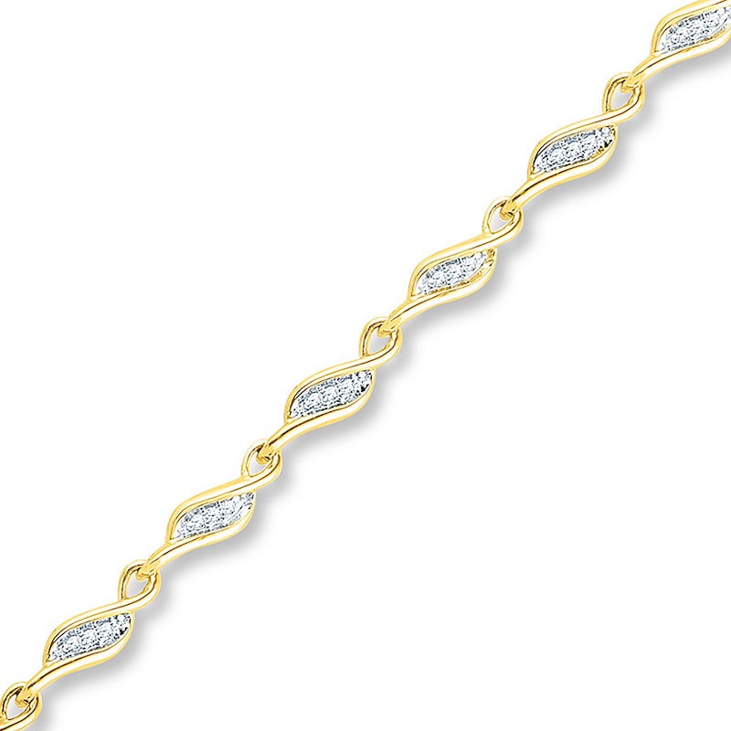 Main Image 1 of Diamond Bracelet 1/4 ct tw Round 10K Yellow Gold