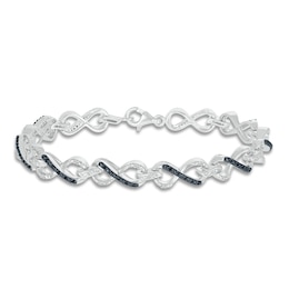 Diamond Infinity Bracelet 1/3 ct tw Black/White Sterling Silver