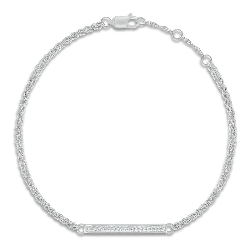 Main Image 1 of Diamond Bracelet 1/15 ct tw Round Sterling Silver