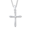 Thumbnail Image 0 of Diamond Cross Necklace 1/10 ct tw Round Sterling Silver