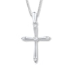 Thumbnail Image 1 of Diamond Cross Necklace 1/10 ct tw Round Sterling Silver