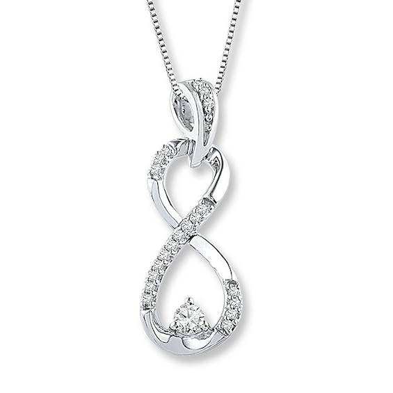 Diamond Necklace 15 ct tw Round Sterling Silver
