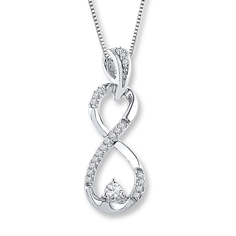Diamond Necklace 1/5 ct tw Round Sterling Silver