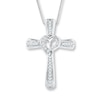 Thumbnail Image 0 of Diamond Cross Necklace 1/6 ct tw Round Sterling Silver