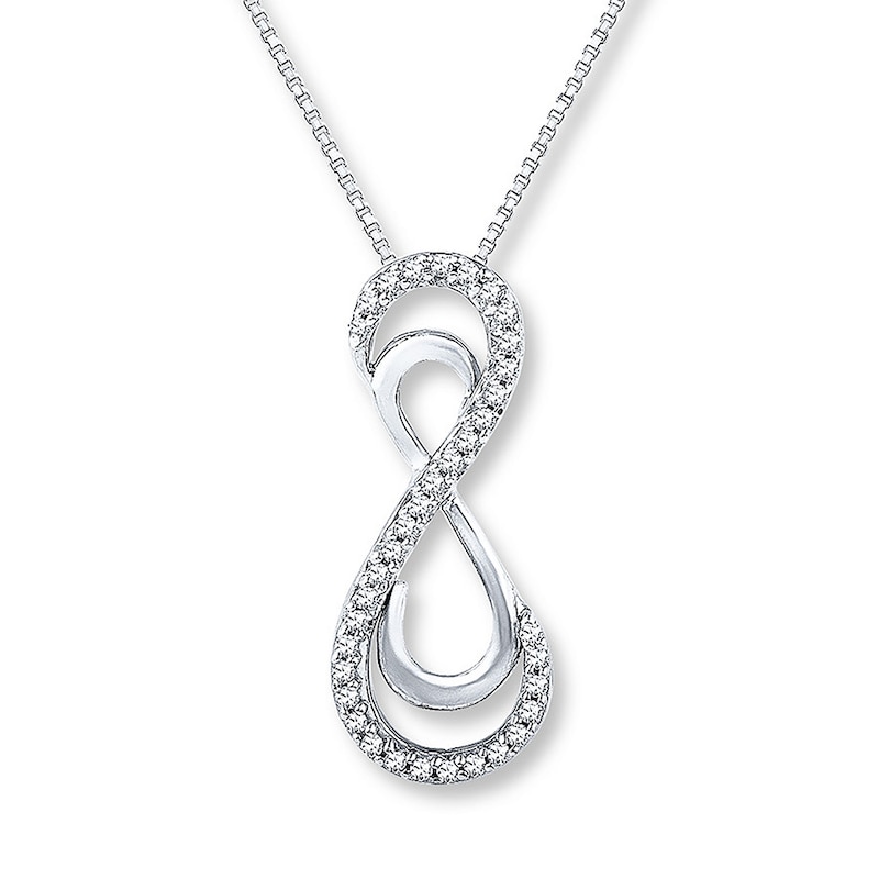 Diamond Infinity Necklace 1/8 carat tw Sterling Silver/10K Gold