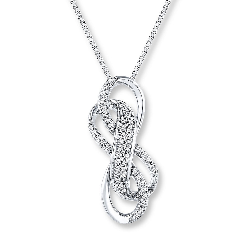 Main Image 1 of Double Infinity Necklace 1/5 ct tw Diamonds Sterling Silver