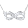 Thumbnail Image 0 of Diamond Infinity Necklace 1/10 ct tw Round Sterling Silver