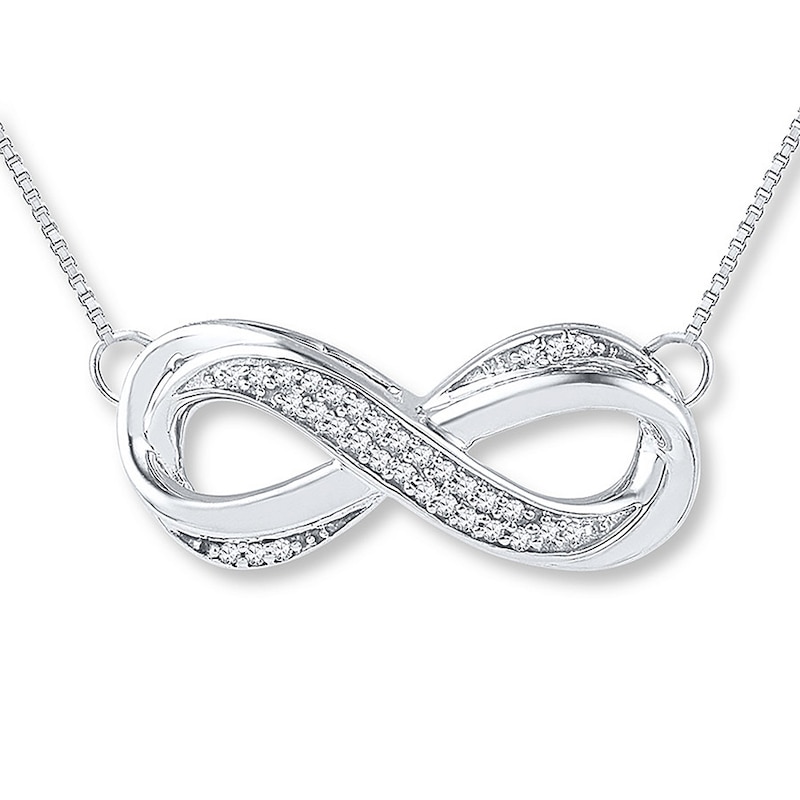 Main Image 1 of Diamond Infinity Necklace 1/10 ct tw Round Sterling Silver