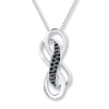 Thumbnail Image 0 of Black Diamond Infinity Necklace 1/10 ct tw Sterling Silver