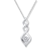 Thumbnail Image 1 of Diamond Necklace 1/10 ct tw Round 10K White Gold