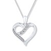 Thumbnail Image 1 of Heart Necklace Diamond Accents Sterling Silver