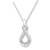 Thumbnail Image 1 of Diamond Infinity Necklace 1/20 ct tw Round Sterling Silver