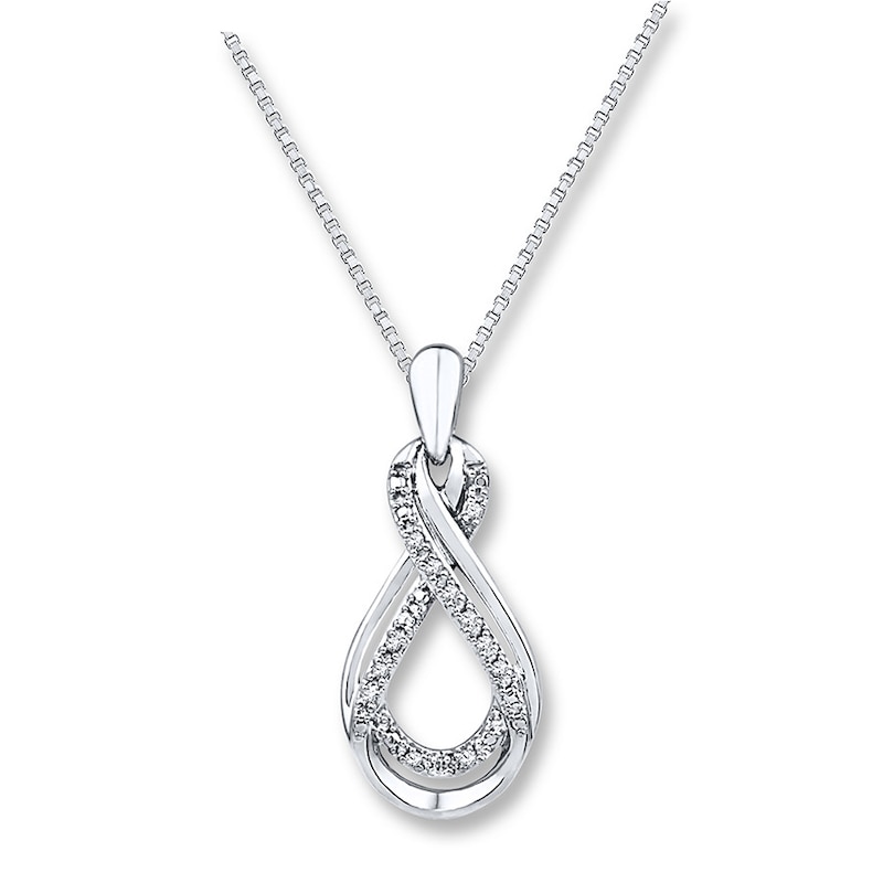 Diamond Infinity Necklace 1/20 ct tw Round Sterling Silver
