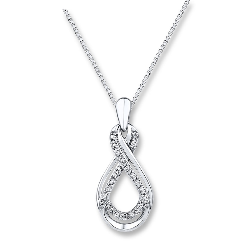 Main Image 1 of Diamond Infinity Necklace 1/20 ct tw Round Sterling Silver