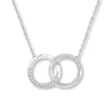 Thumbnail Image 0 of Diamond Necklace 1/10 ct tw Round 10K White Gold